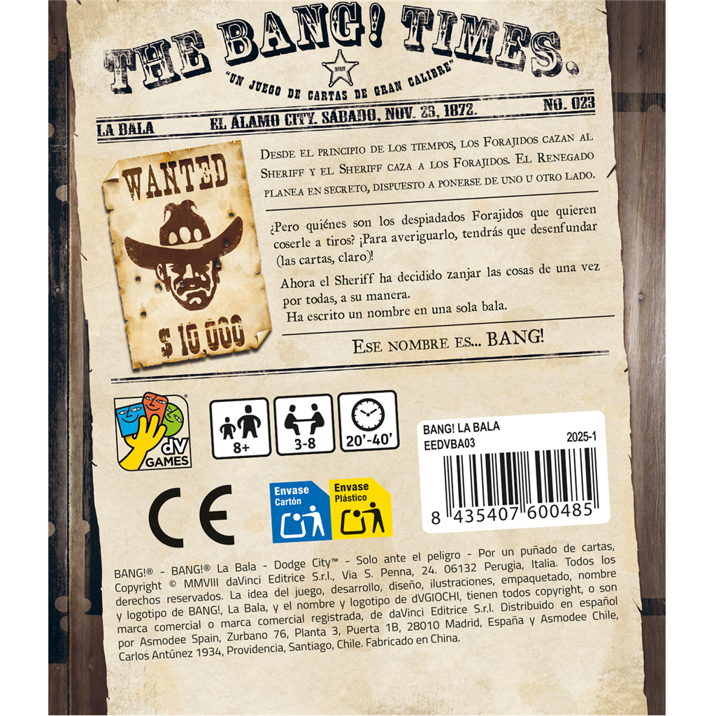 Bang! La Bala - Juegos de mesa - Adani Store