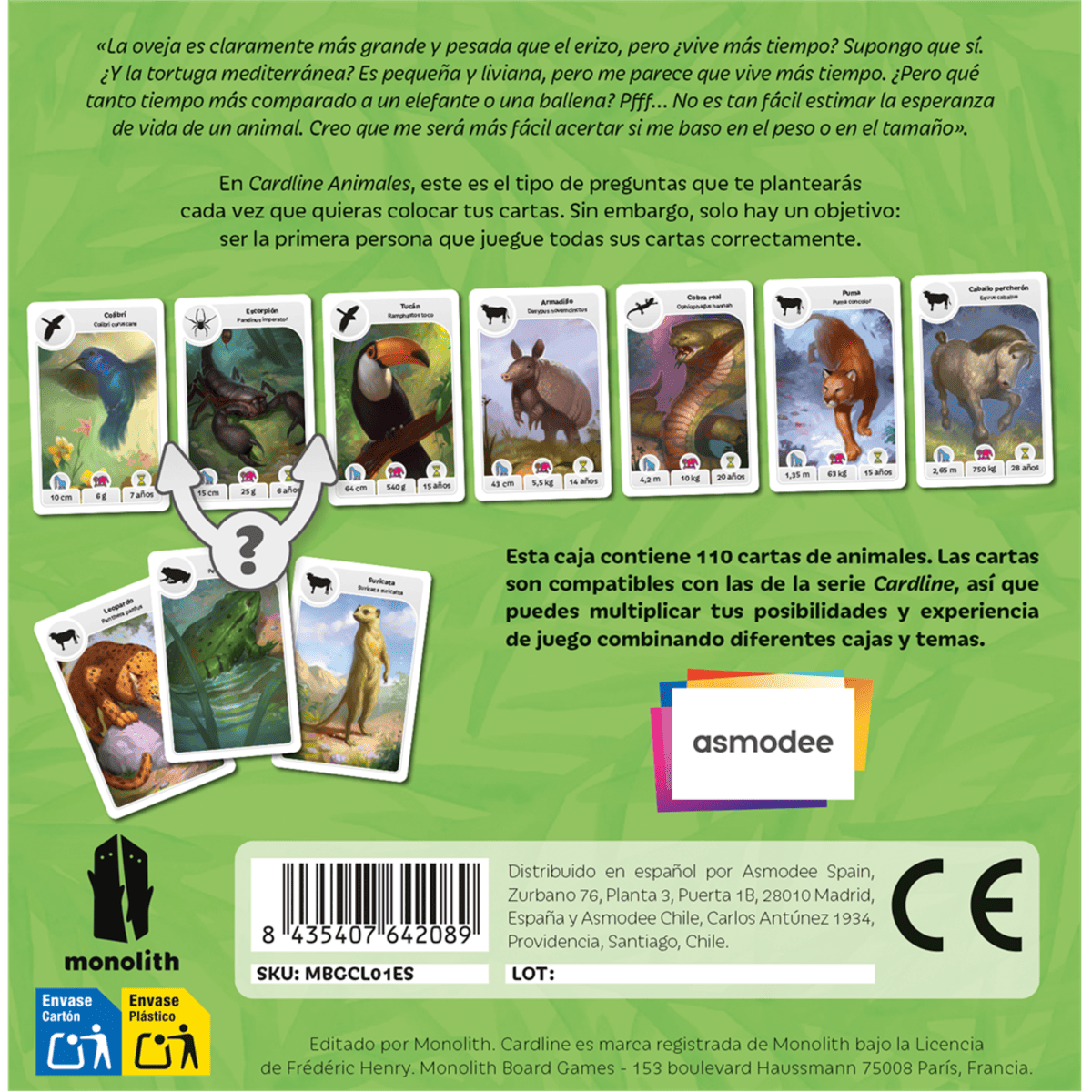 Cardline: Animales - Juegos de mesa - Adani Store