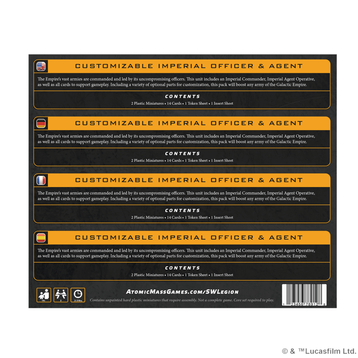 Star Wars Legión: Customizable Imperial Officer & Agent - Juegos de mesa - Adani Store