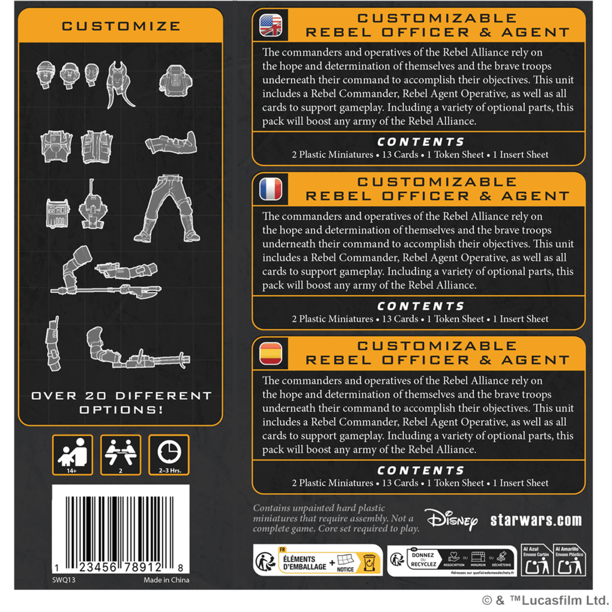 Star Wars Legión: Customizable Rebel Officer & Agent - Juegos de mesa - Adani Store