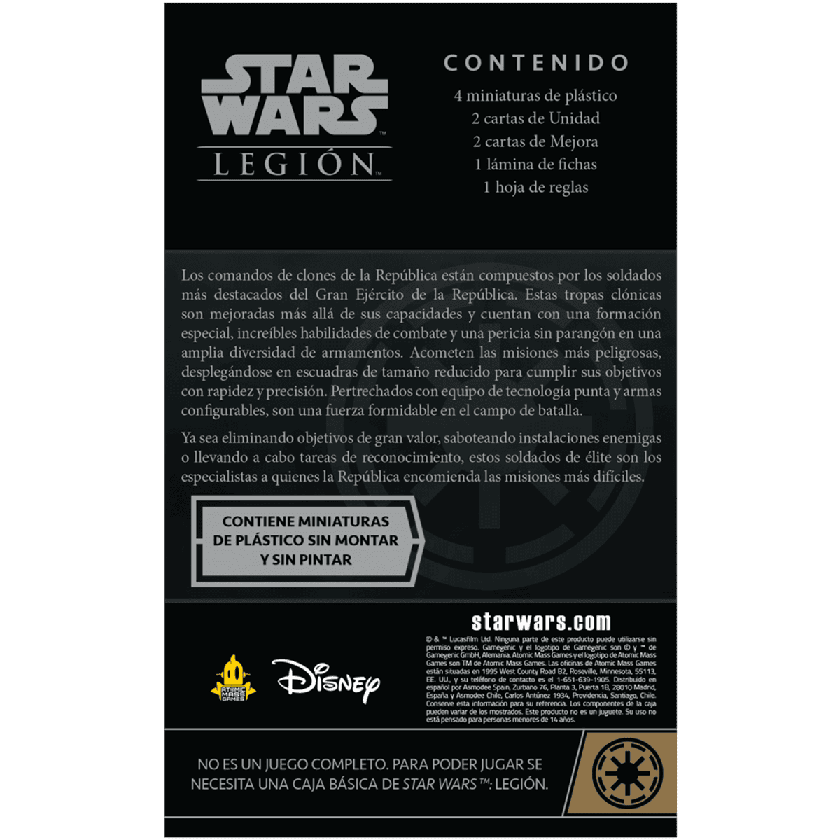 Star Wars Legión: Comando de clones de la república - Juegos de mesa - Adani Store
