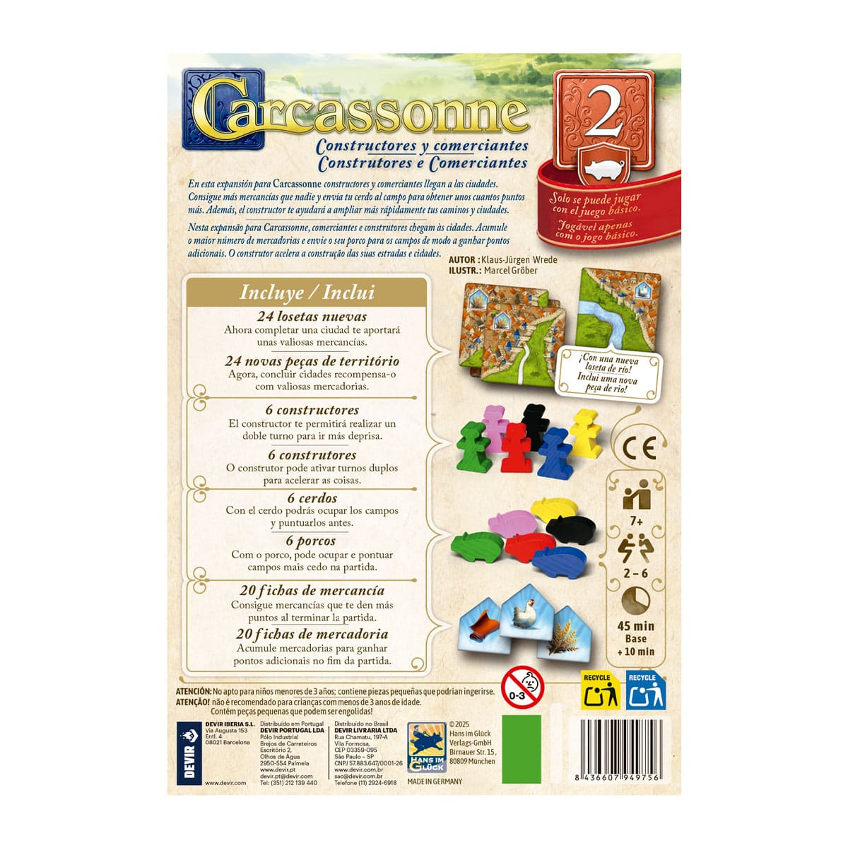 Carcassonne: Constructores y comerciantes - Juegos de mesa - Adani Store
