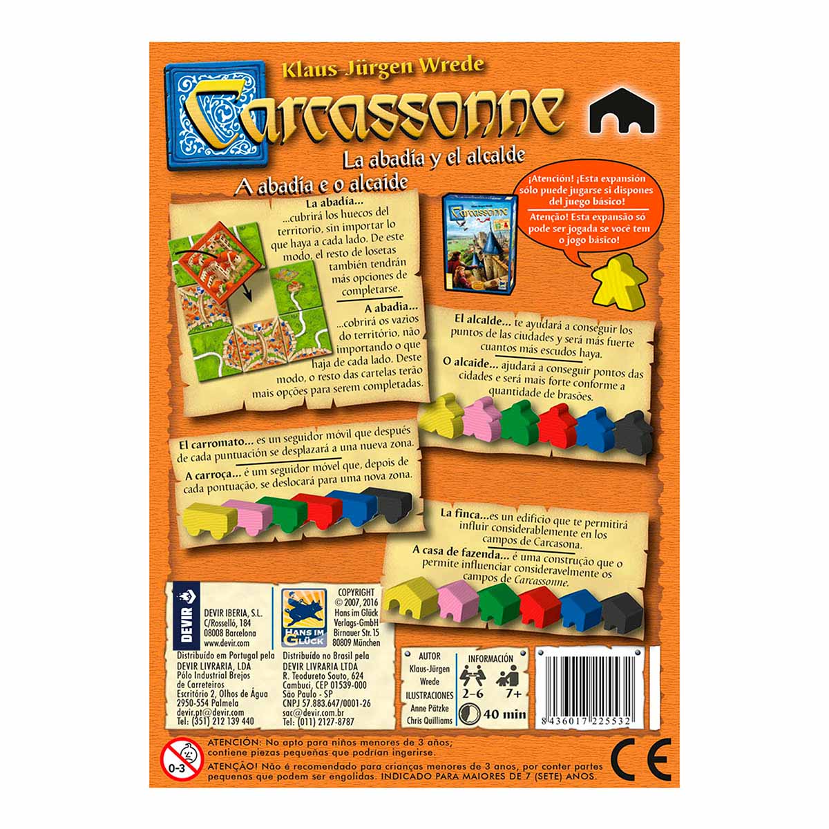 Carcassonne La abadía y el alcalde - Juegos de mesa - Adani Store
