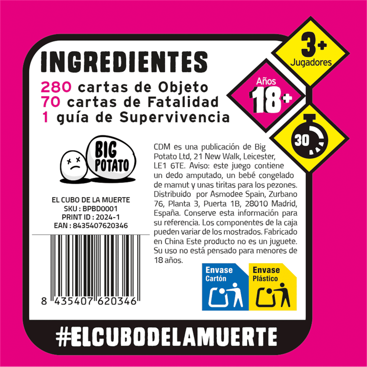 El Cubo de la Muerte - Juegos de mesa - Adani Store