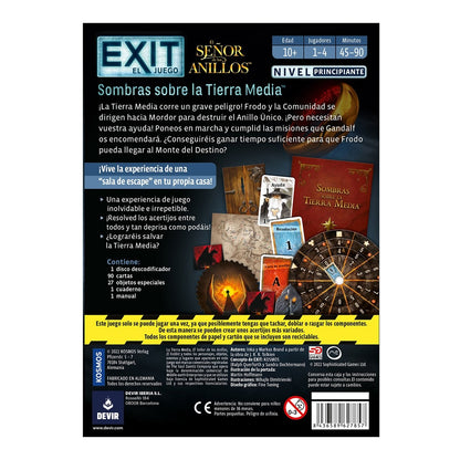 Exit: El señor de los Anillos Sombras sobre la Tierra Media - Juegos de mesa - Adani Store