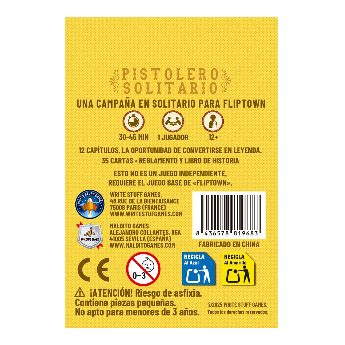 Fliptown: Pistolero Solitario - Juegos de mesa - Adani Store