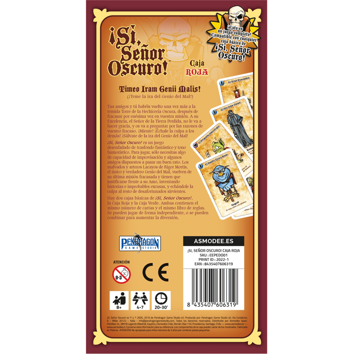 ¡Sí, Señor Oscuro! Caja Roja - Juegos de mesa - Adani Store