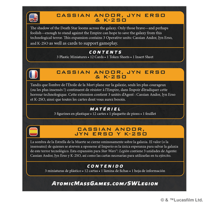 Star Wars Legión: Cassian Andor, Jyn Erso & K‑2SO - Juegos de Mesa - Adani Store
