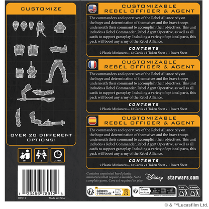 Star Wars Legión: Customizable Rebel Officer & Agent - Juegos de mesa - Adani Store