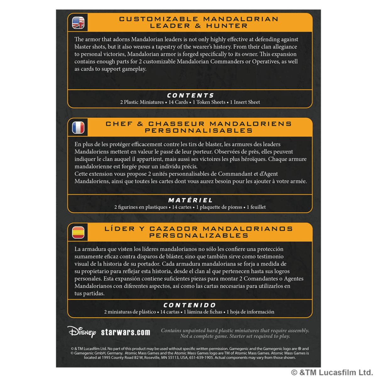 Star Wars Legión: Customizable Mandalorian Leader & Hunter