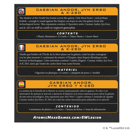 Star Wars Legión: Cassian Andor, Jyn Erso & K-2SO